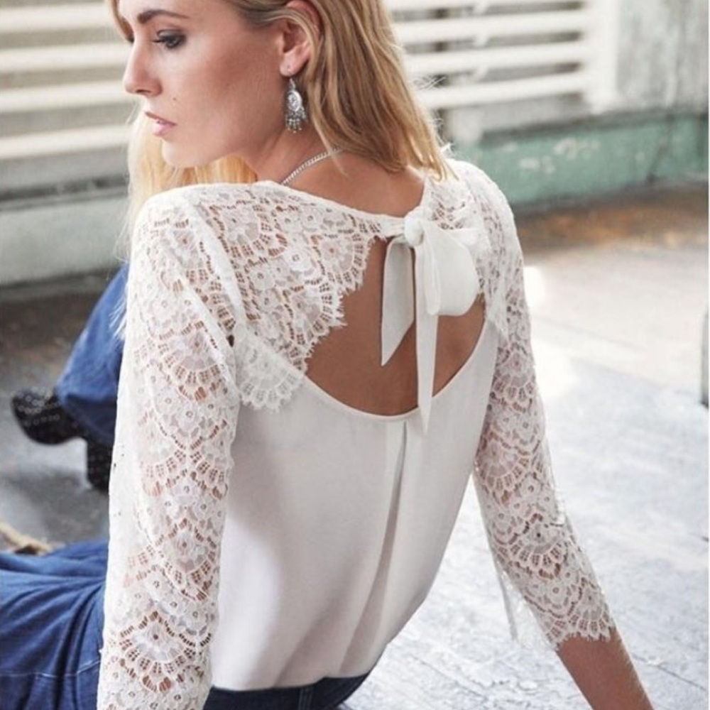 Sezane Adeline Blouse in Ecru Size 34